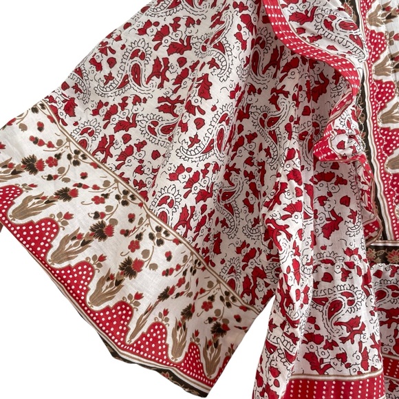 Bailey 44 Anthropologie Top L Quilted Patchwork Block Print Floral Puff Sleeve - Picture 3 of 16